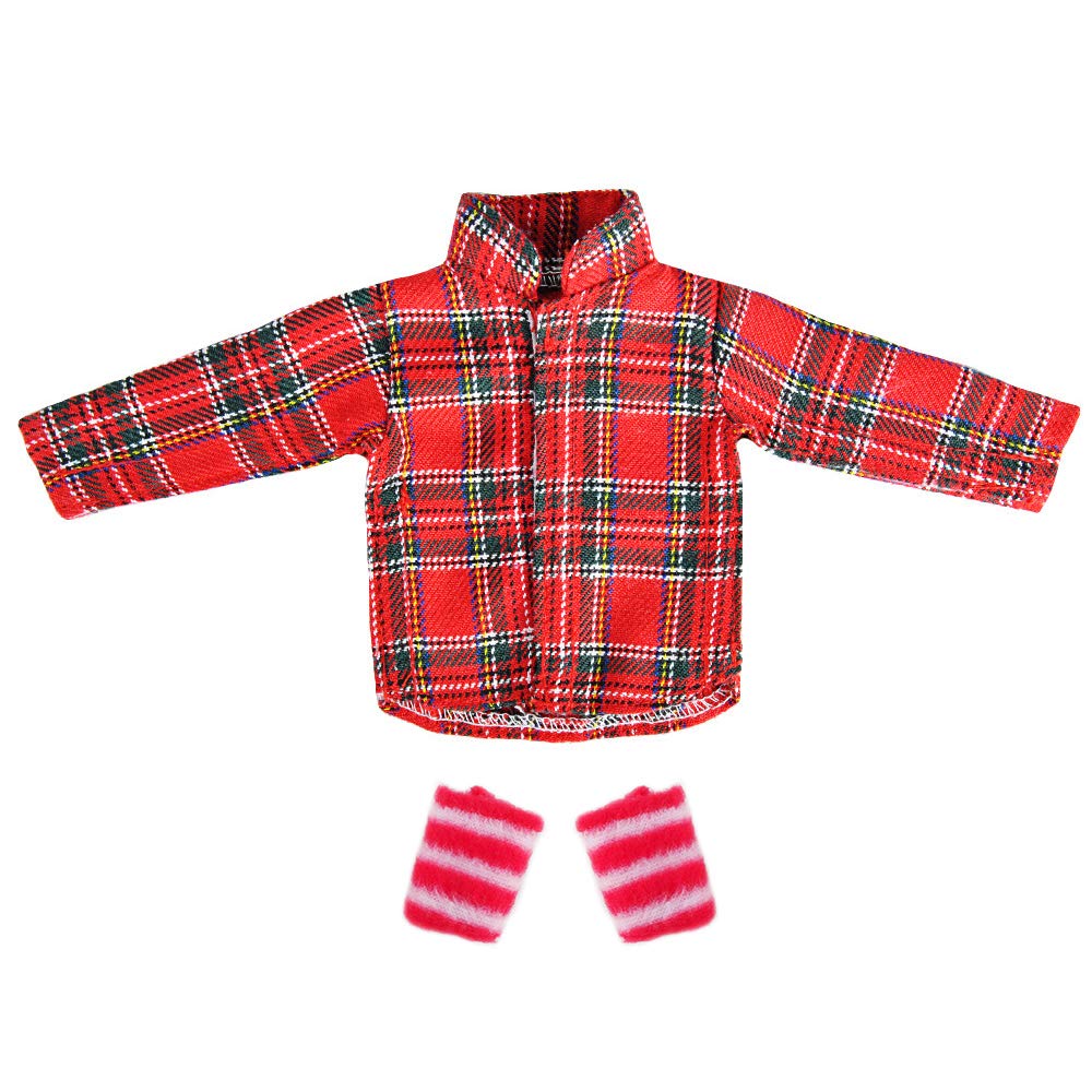 E-TING Santa Clothing Christmas Accessories for elf Doll (Long Sleeved T-Shirt)