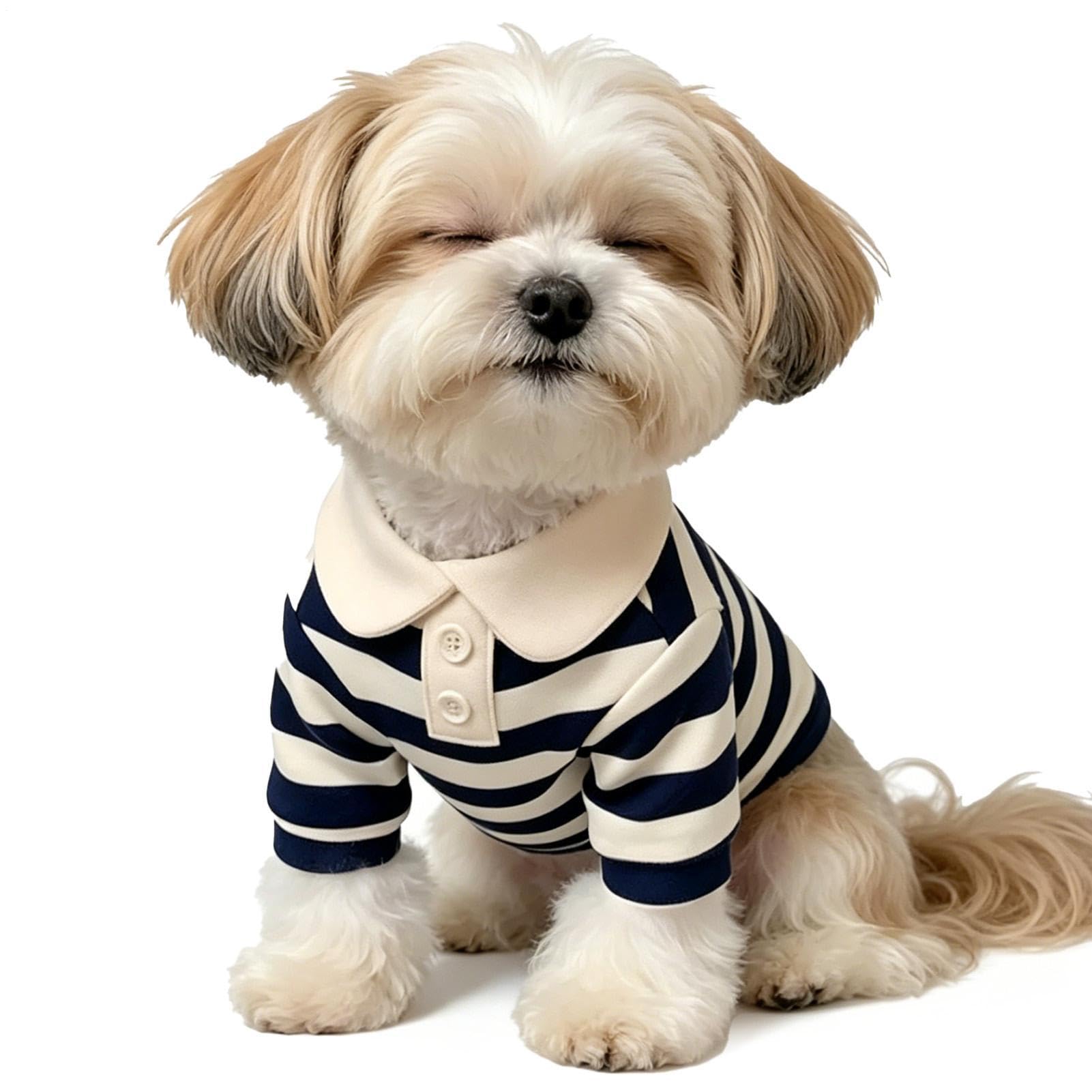 Shirts for Small Dogs | Striped Costume with Collar,Breathable Dog Outfits,for Park Beach Travel Outdoor Party Holiday Birthday Photography