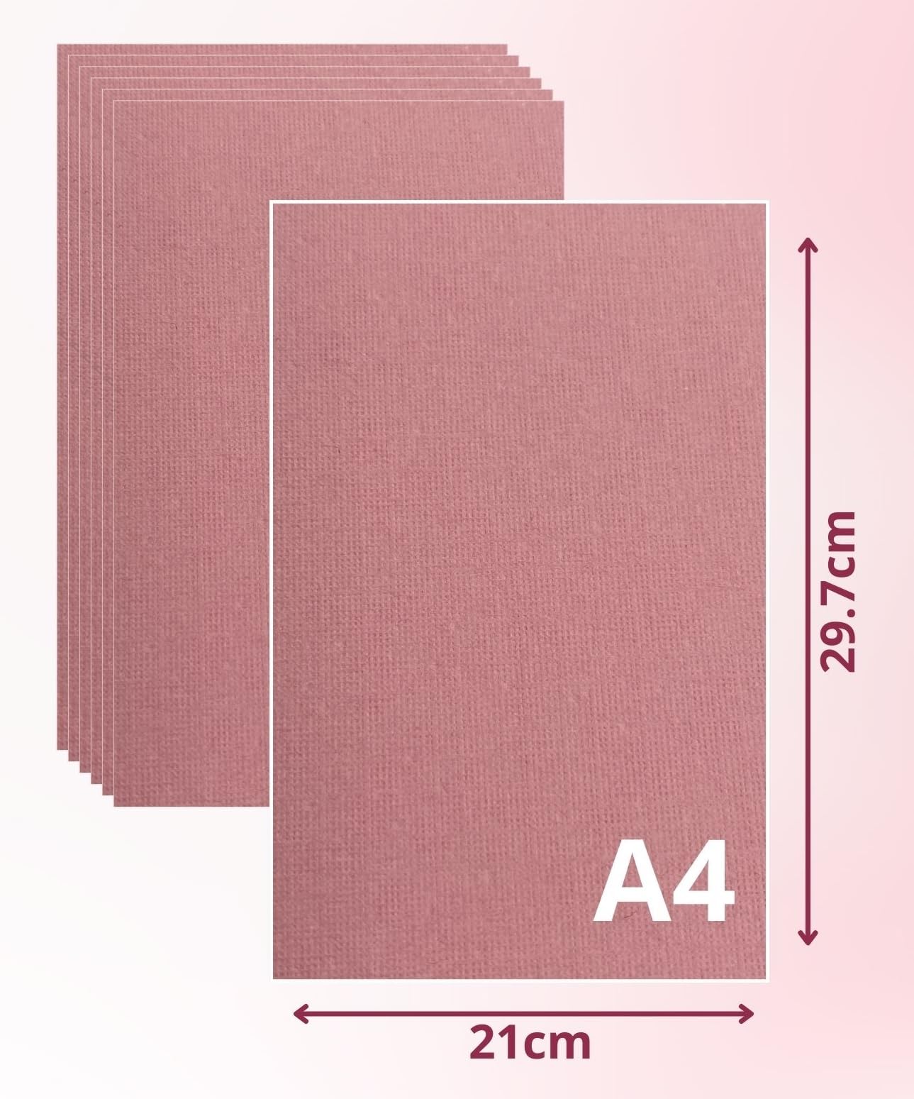 ASENME A4 Size Textured Cardboard, 250 Grams Textured Cardboard (Pastel Pink, A4/30Units) - Image 2