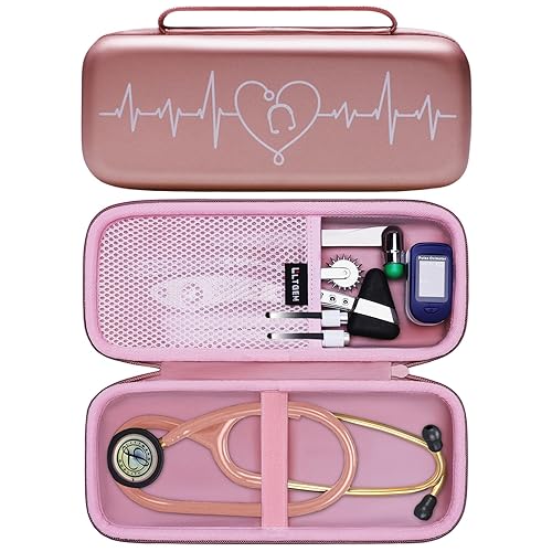 Vista 20 de LTGEM - Estuche para estetoscopio y accesorios de acero inoxidable para enfermería y equipo médico 3M Littmann Cardiology III, II, IV,3M Littmann
