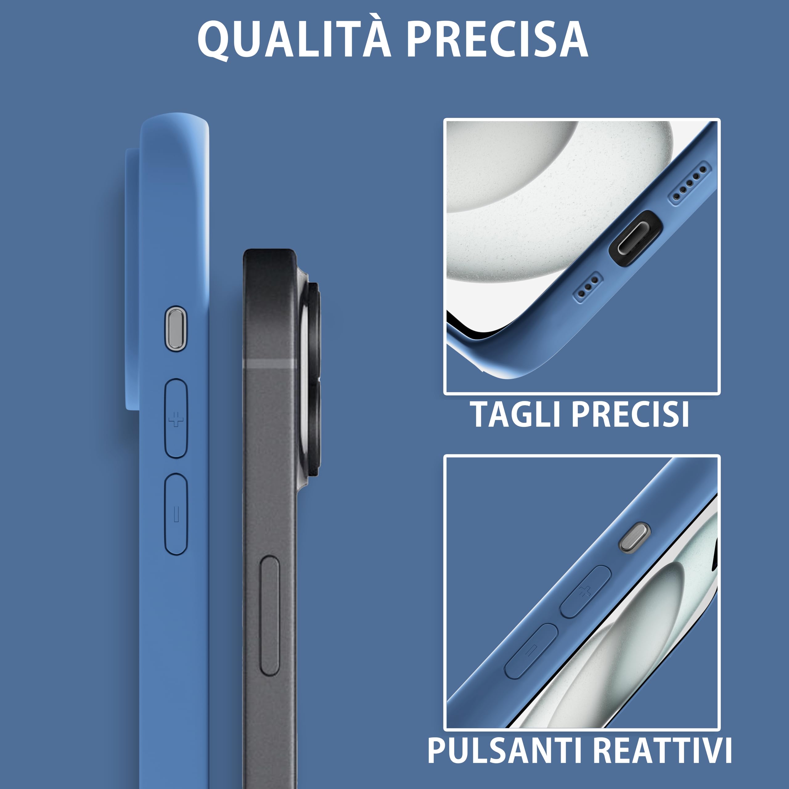 MyGadget Custodia In Silicone Morbido Per IPhone 15 – Arancione – Antiurto, Antiscivolo, Resistente, Opaca