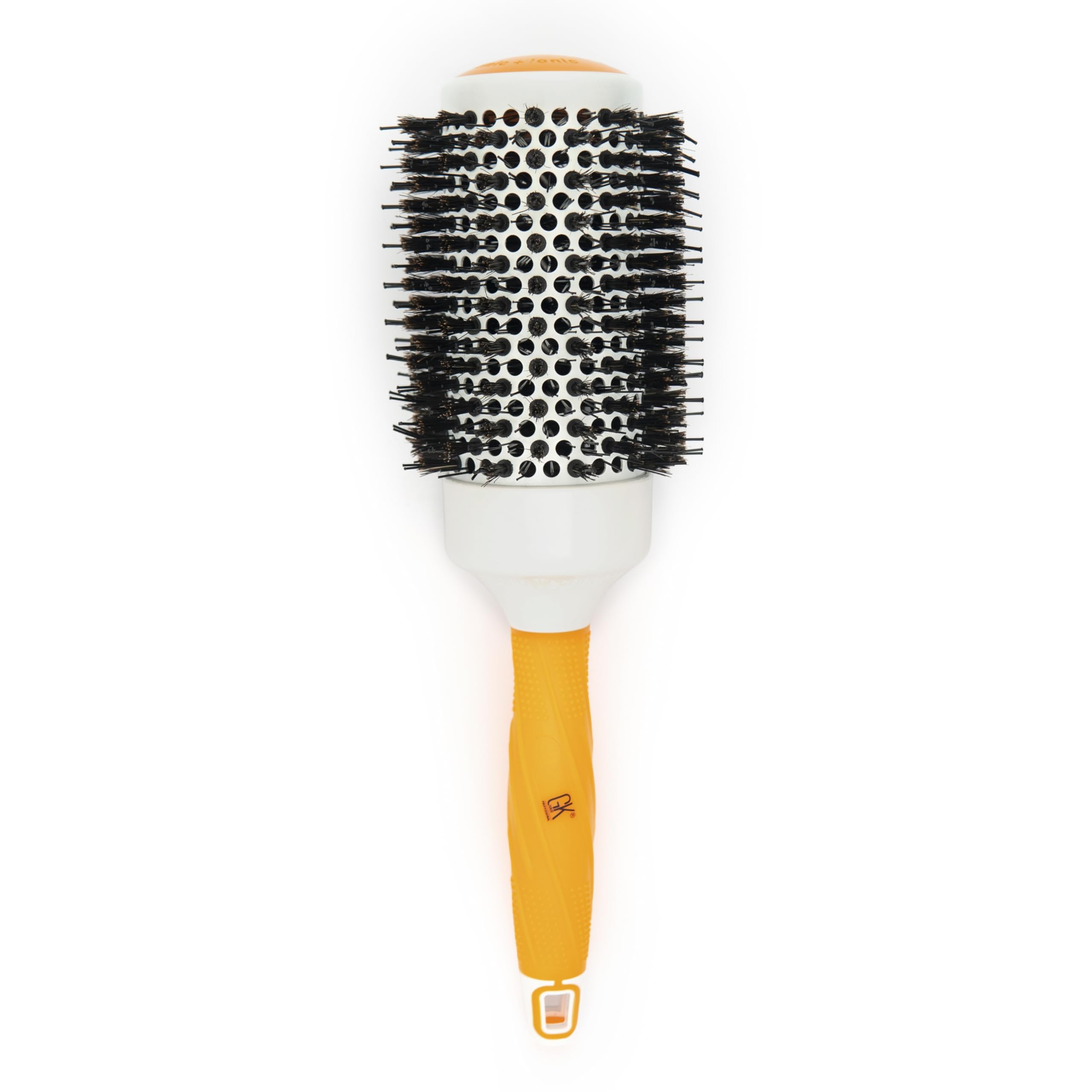 Global Keratin GK HAIR Professional Thermal Extra Orange Round Brush 53mm for Blow Drying - Ceramic Ion Brush for Heat Styling and Adds Volume - Use Boar Brush for Straightening Curling and Shine