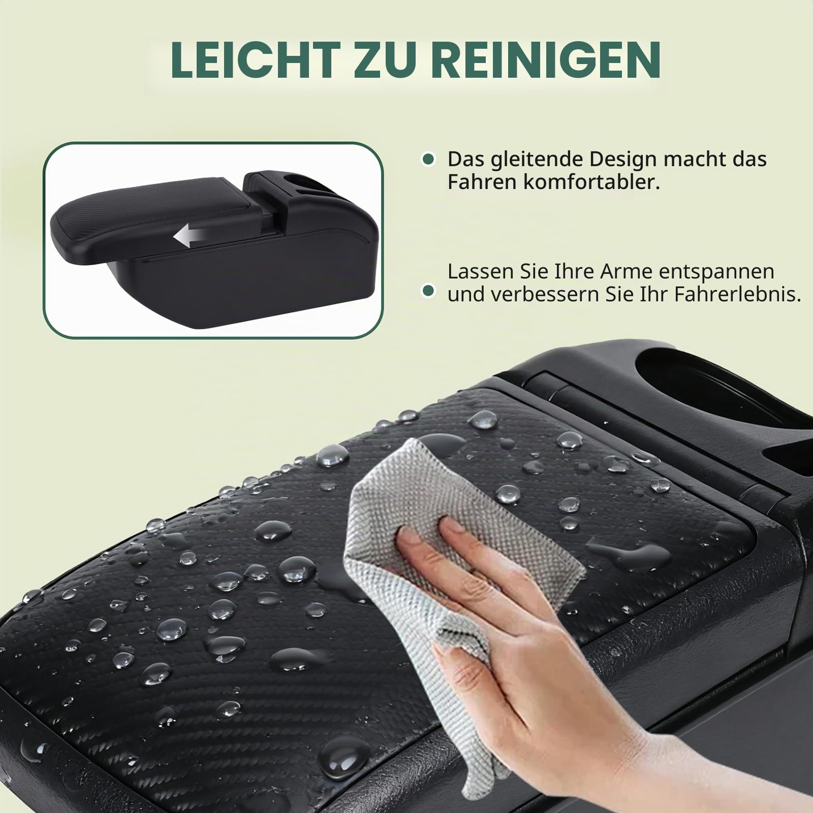 ZENVI Compatible with Peugeot 208 Armlehnen 2019-2026 | Kohlefaser-Stil, Kann als Ellbogenstütze,MittelArmlehnen,Mittelkonsolen Veranstalter Armlehnen,Doppelter Stauraum