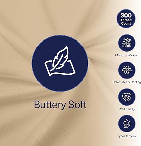 Miniatura 8 de Kickoff Sábanas de bambú de viscosa tamaño California King, 4 piezas, 100% viscosa de bambú orgánico, sábanas refrescantes Cal King, juego de ropa