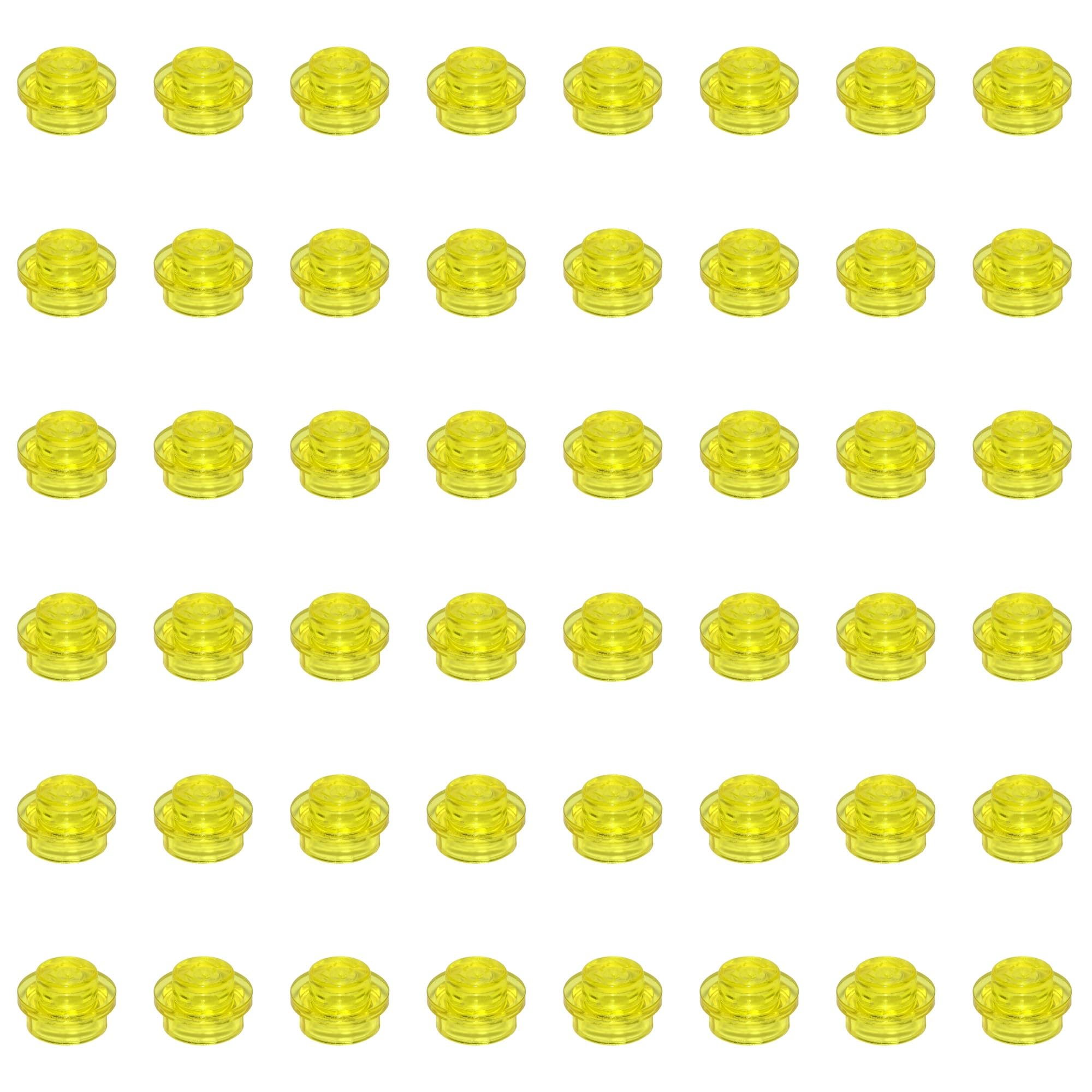 LEGO Plate, Round 1 x 1, Part 4073 (Trans-Yellow, 50, Bricks)