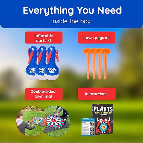 Miniatura 3 de Giggle N Go Flarts Lawn Darts Outdoor Games for Family Our Lawn Games for Kids - Quality Backyard Games for Adults and Kids - Our Inflatable Dart