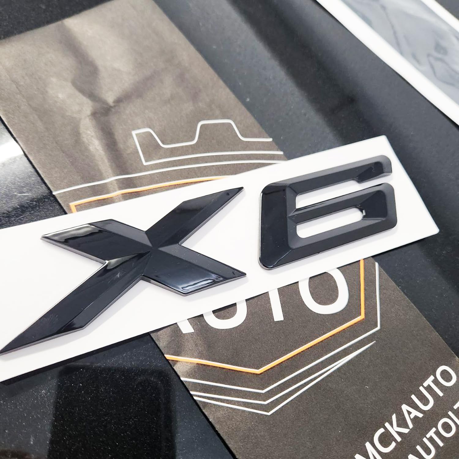 X6 Noir Brillant Logo de Coffre Arrière Badge Arrière Emblème Modification de Tuning E71 F16 G06