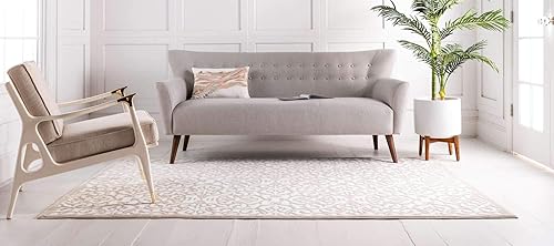 Miniatura 7 de Unique Loom Rushmore Collection Johnson - Alfombra de área (2 pies x 7 pies 3 pulgadas, blanco nievebeige)