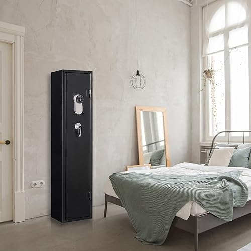 Caja fuerte para pistola con teclado digital, gabinete de almacenamiento de seguridad electrónica de acero, cajas fuertes para rifle y pistolas para