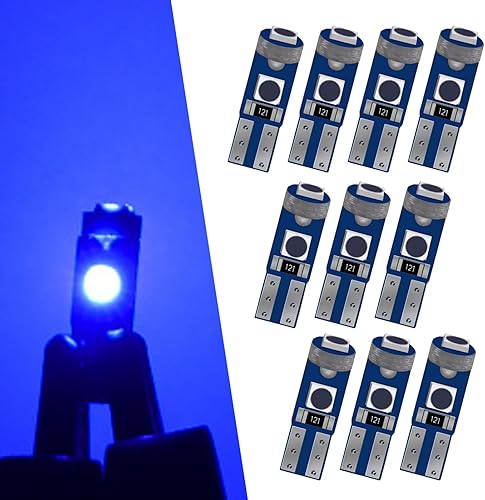 10 luces LED T5 para tablero de instrumentos de automóvil, 6000 K de alto brillo 3030 3SMD, repuesto de indicador de instrumento de chip, 74 73 37
