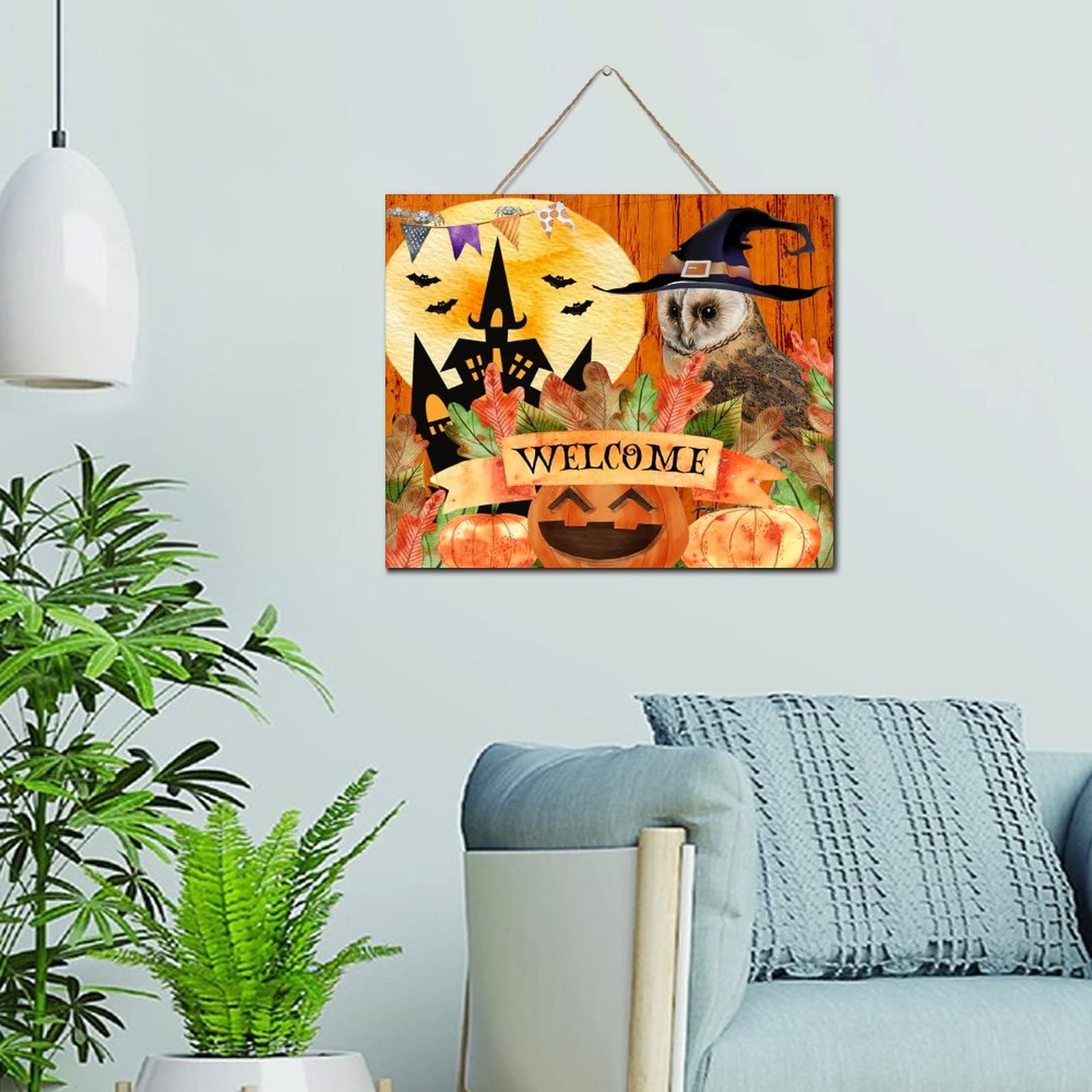 Panneau en bois Halloween Sorcière pour décorer votre chalet cet automne