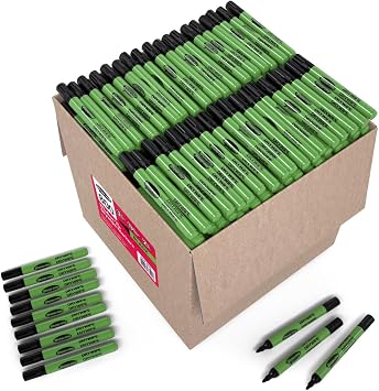 SHOW-ME Extra Large Bulk Box of 800 Medium Tip Slim Barrel Dry Erase Markers in Black