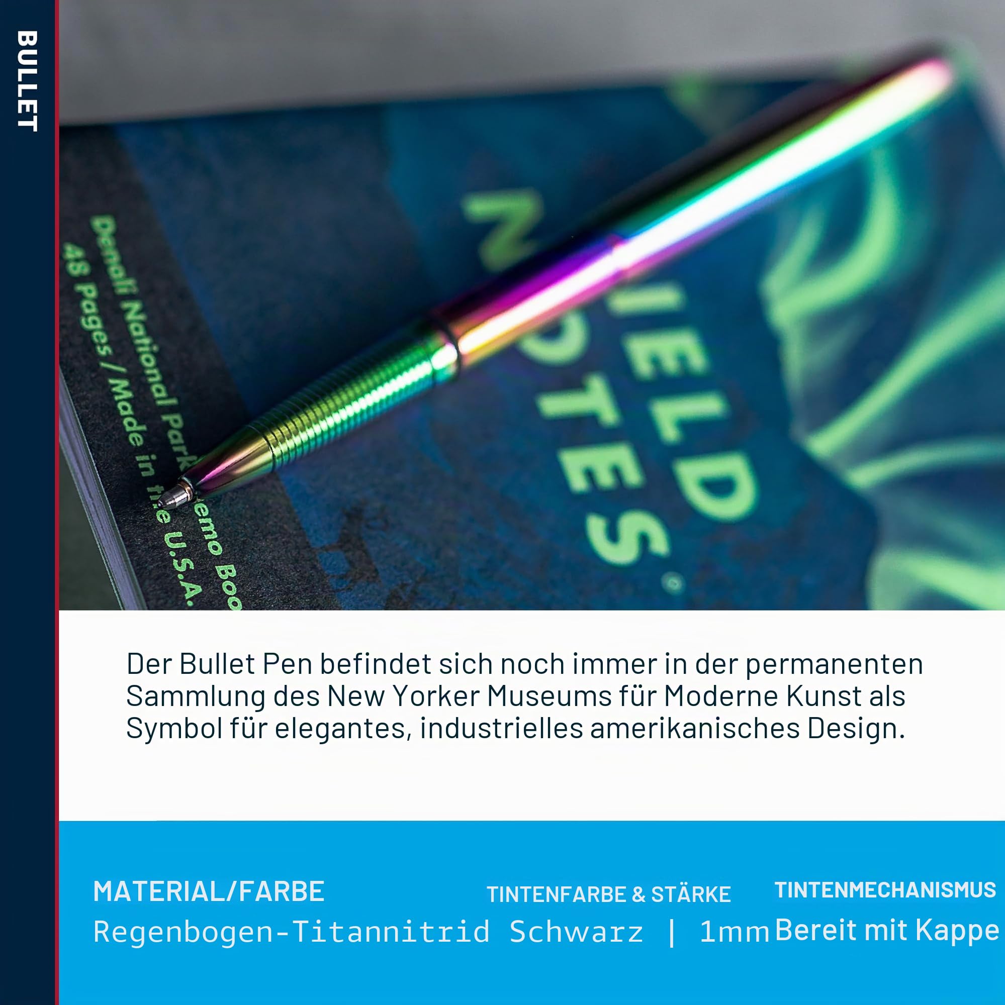 Fisher Bullet Pen weltberühmter Astronautenstift mit regenbogenfarbenem Lacküberzug, 1 Stück (1er Pack)