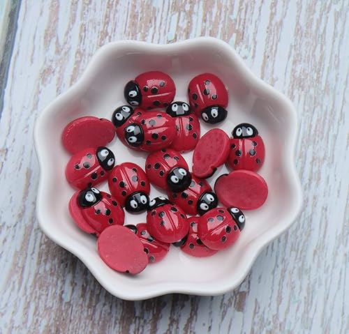 Miniatura 4 de Sowaka 20 adornos de mariquita, pequeños adornos de resina con parte trasera plana, decoración de mariquita falsa para clip de pelo, proyectos de