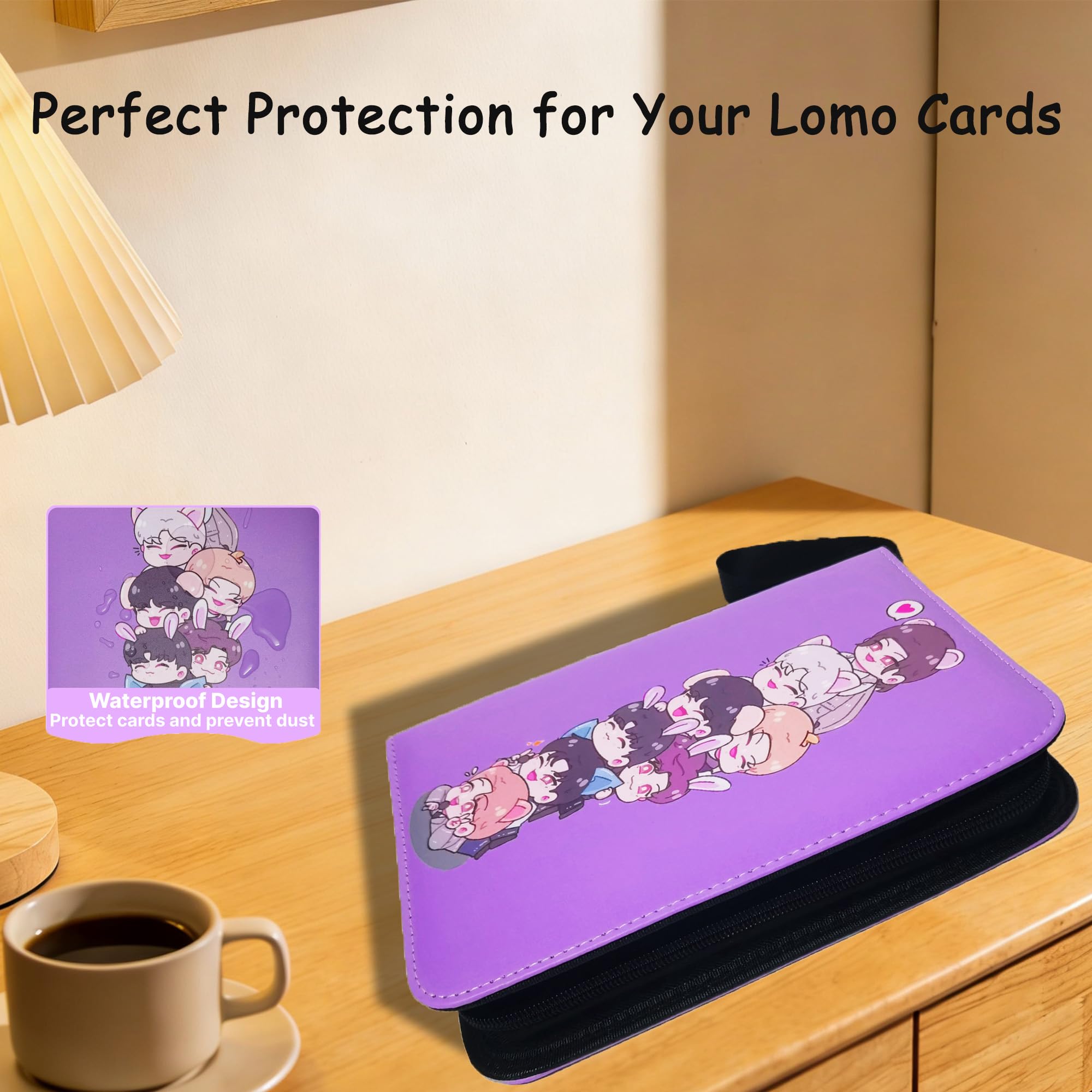 Linda carpeta de tarjetas de fotos de intercambio, álbum de fotos STAY con soporte para tarjetas de dibujos animados, almacenamiento de libros, 400 tarjetas con fundas para tarjetas Lomo