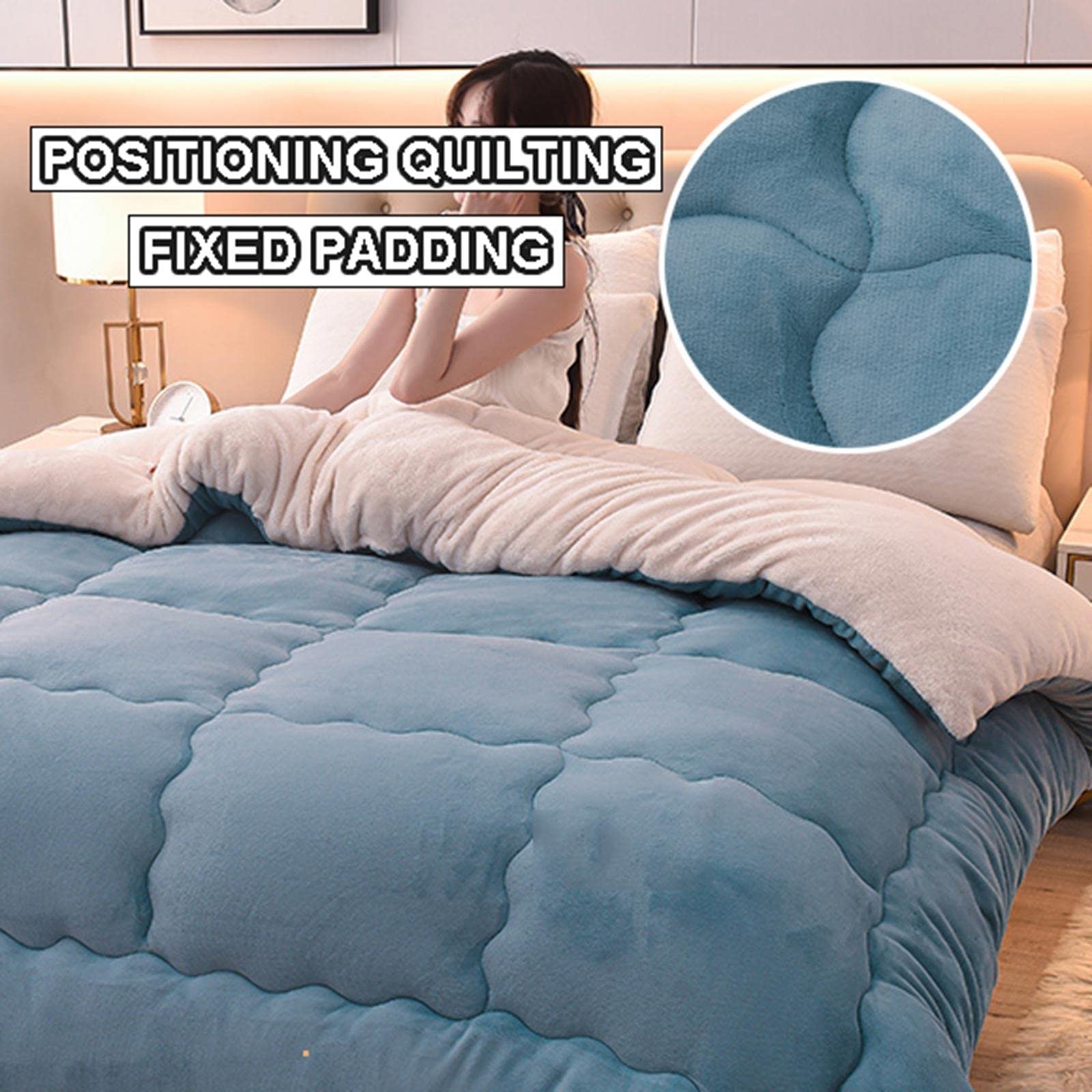 Trapunta invernale ultra morbida in pile di latte, per letto singolo/matrimoniale, soffice e caldo (1,5 x 2 m, 2,5 kg) – perfetto per comfort e stile