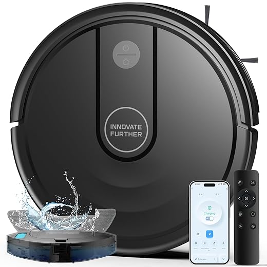 Robotic Vacuum Cleaner : 3-in-1 Robot Vacuum and Mop Combo, 4000Pa Powerful Suction,Super Thin,with Wi-Fi/App/Alexa,Smart Navigation,Ideal for Pet Hair,Hard Floors and Low-Pile Carpets