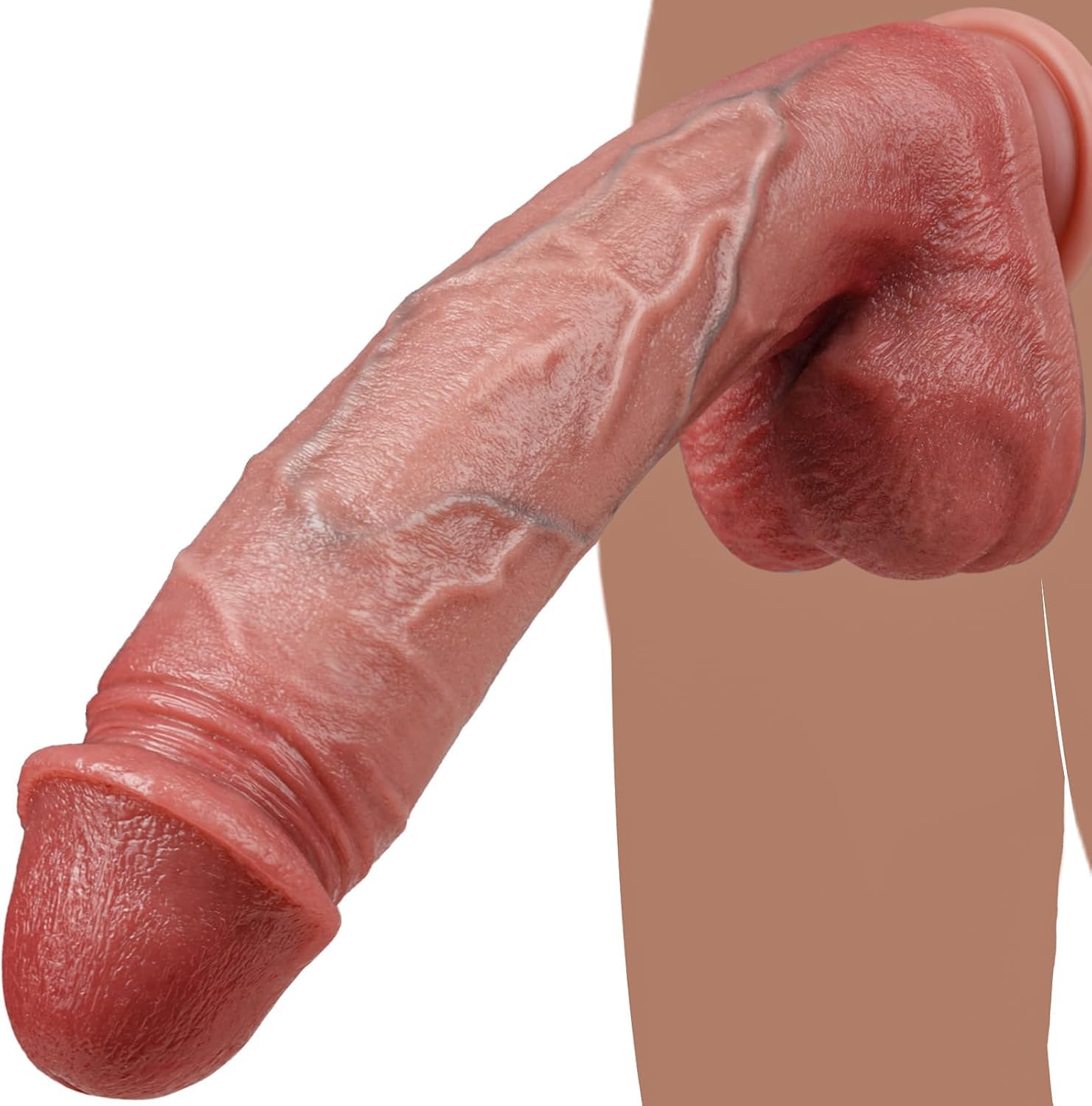 Thick Dildo 10.3 Inch Big, Silicone Real Touch Huge Dildo with Strong Suction Cup for Hands-Free Play, G Spot Anal Butt Plug Prostate Dildos Sex Toyscouples for Couples Men and Women