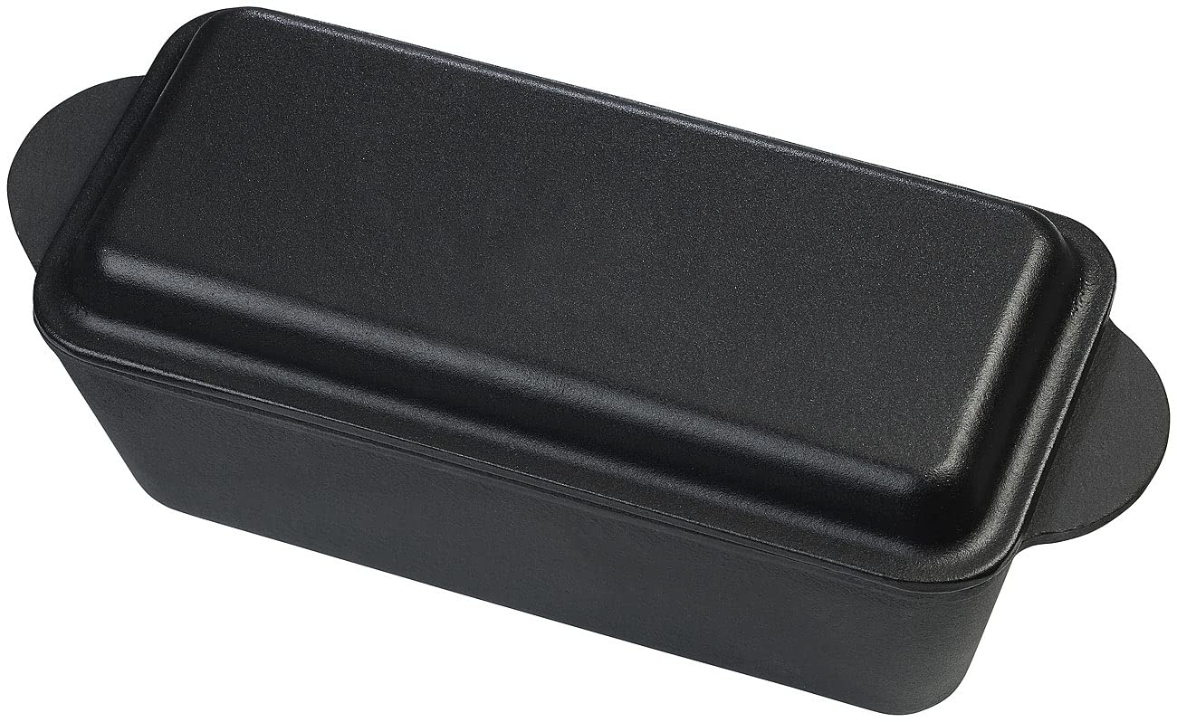 Rosenstein & Söhne Brotbackform mit Deckel: 2er-Set Gusseisen-Kastenformen mit Deckel, 25 x 12 x 9 cm, 2er-Set (Gusseisen Backform mit, Brotbackform mit, Grill)