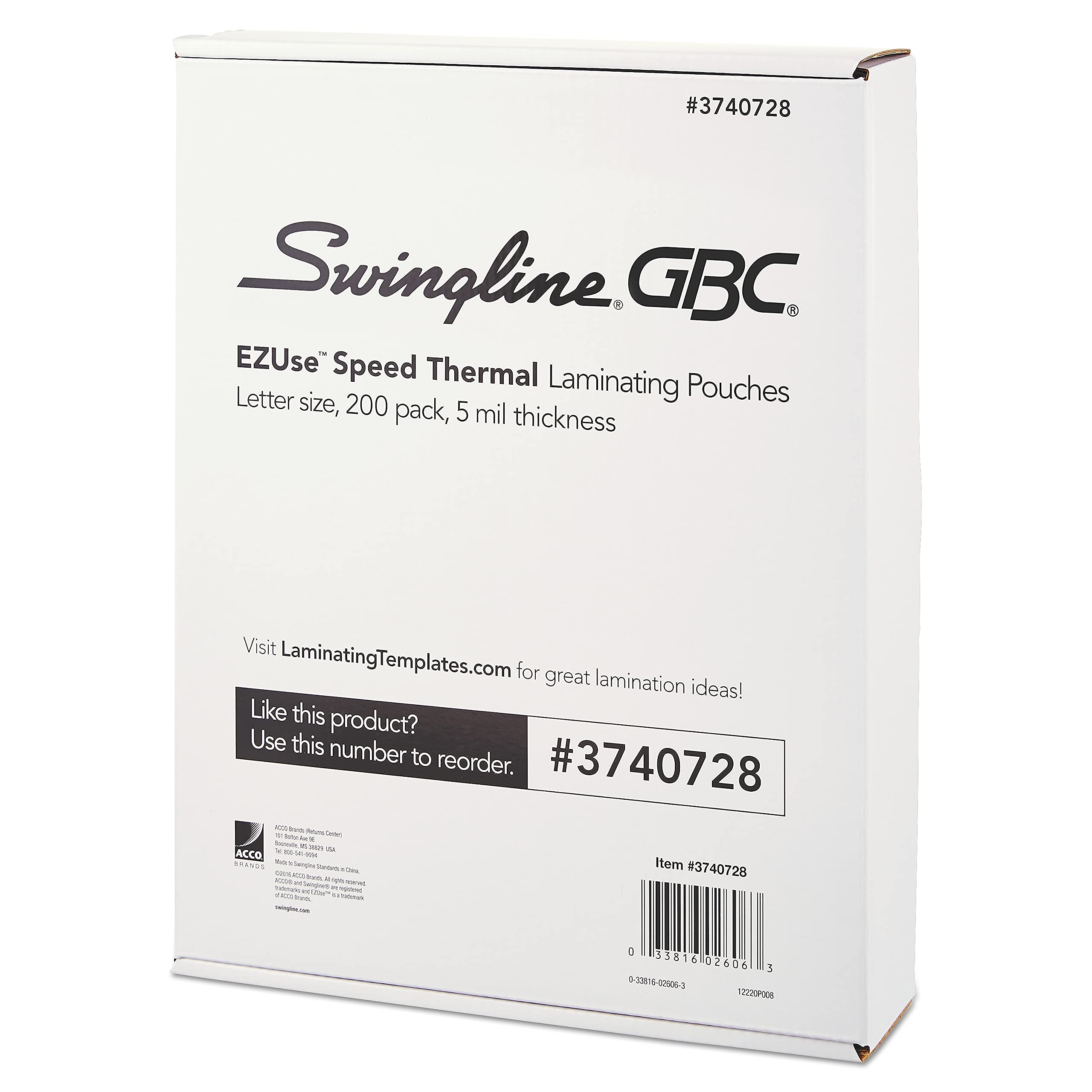 GBC Laminating Sheets, Thermal Laminating Pouches, Letter Size, 5 Mil, Speed Format, EZUse, 200 Pack (3740728) - Image 2