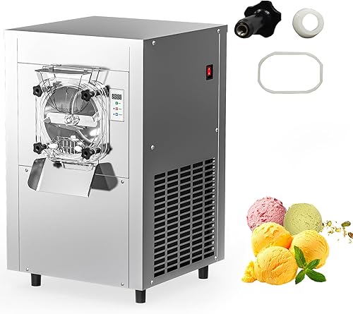Miniatura 9 de XPW Máquina comercial de helado duro – 110 V, 1400 W, 3 a 4 galones/H, máquina de helado de gelato con cilindro de acero inoxidable de 4.5 L, panel