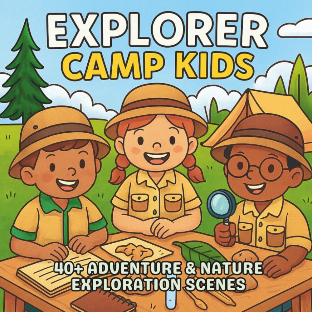 Explorer Camp Kids: Adventure, Nature & Discovery — A STEM-Inspired Coloring Book for Curious Kids Who Love Science, Teamwork, and the Great Outdoors (STEM Learning Coloring Books for Kids)