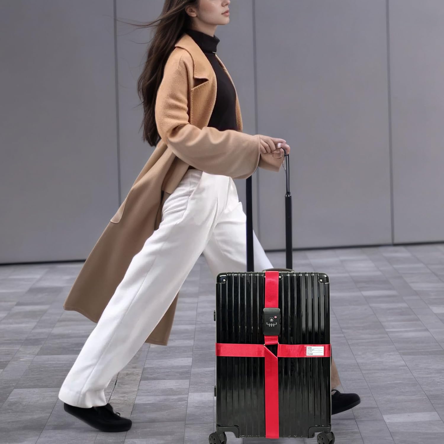 Luggage Straps TAS,Travel Strap with Name tag,Easy to