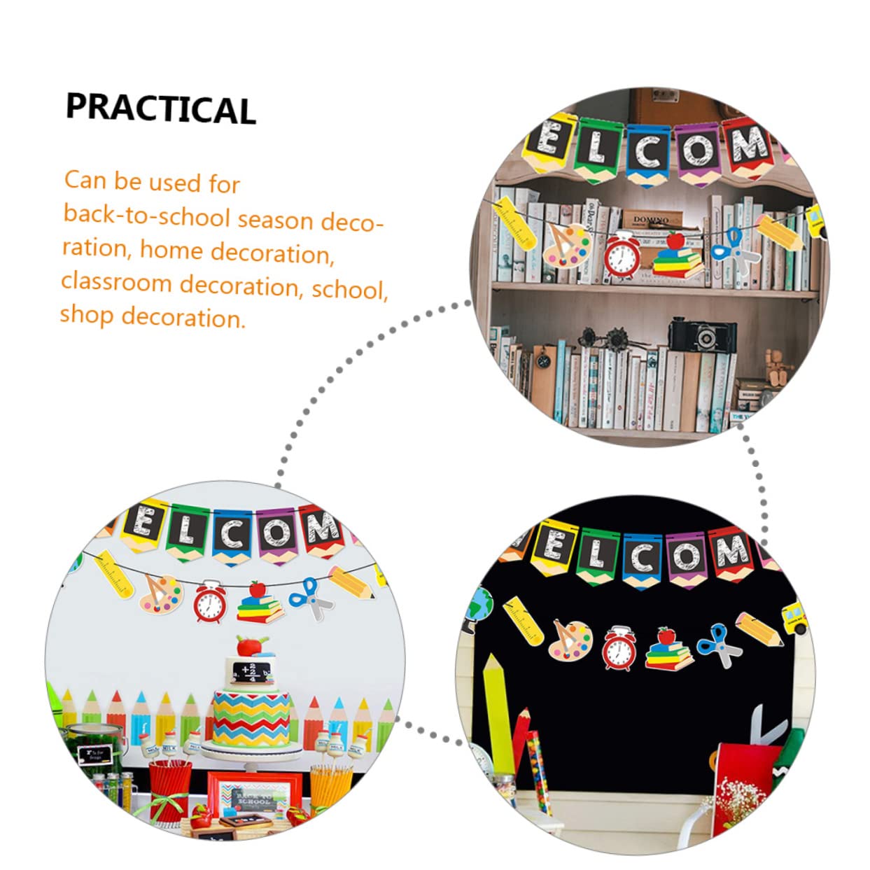 Cabilock 5 Juegos Banner De Flores Para Tirar Banner De Feliz Cumpleaños De Bienvenida A Casa Para Pastel Escolar De Graduación Globos Para El Primer Día De Clases 4 Uds * 5