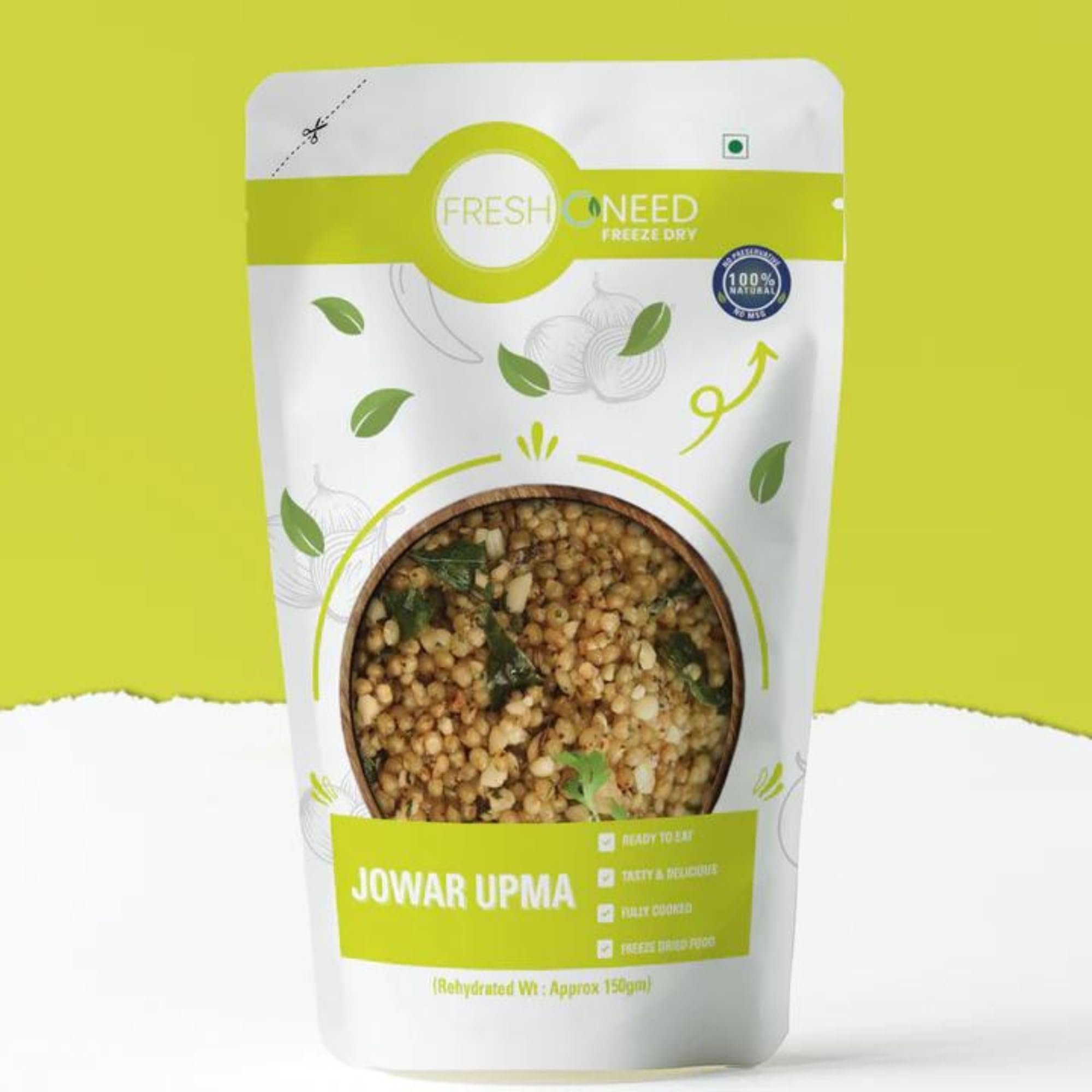 FreshOneed Jowar Upma | Ready to Eat & Cook Meal | Single Serving | Pack of 1 | After Cooking Gets 150GM to Serve | Vegetarian Meal | Nutritious & Wholesome Sorghum Upma | Easy to Prepare�Just Add Water and Cook (B0DDY65PTP) Amazon Price History, Amazon Price Tracker
