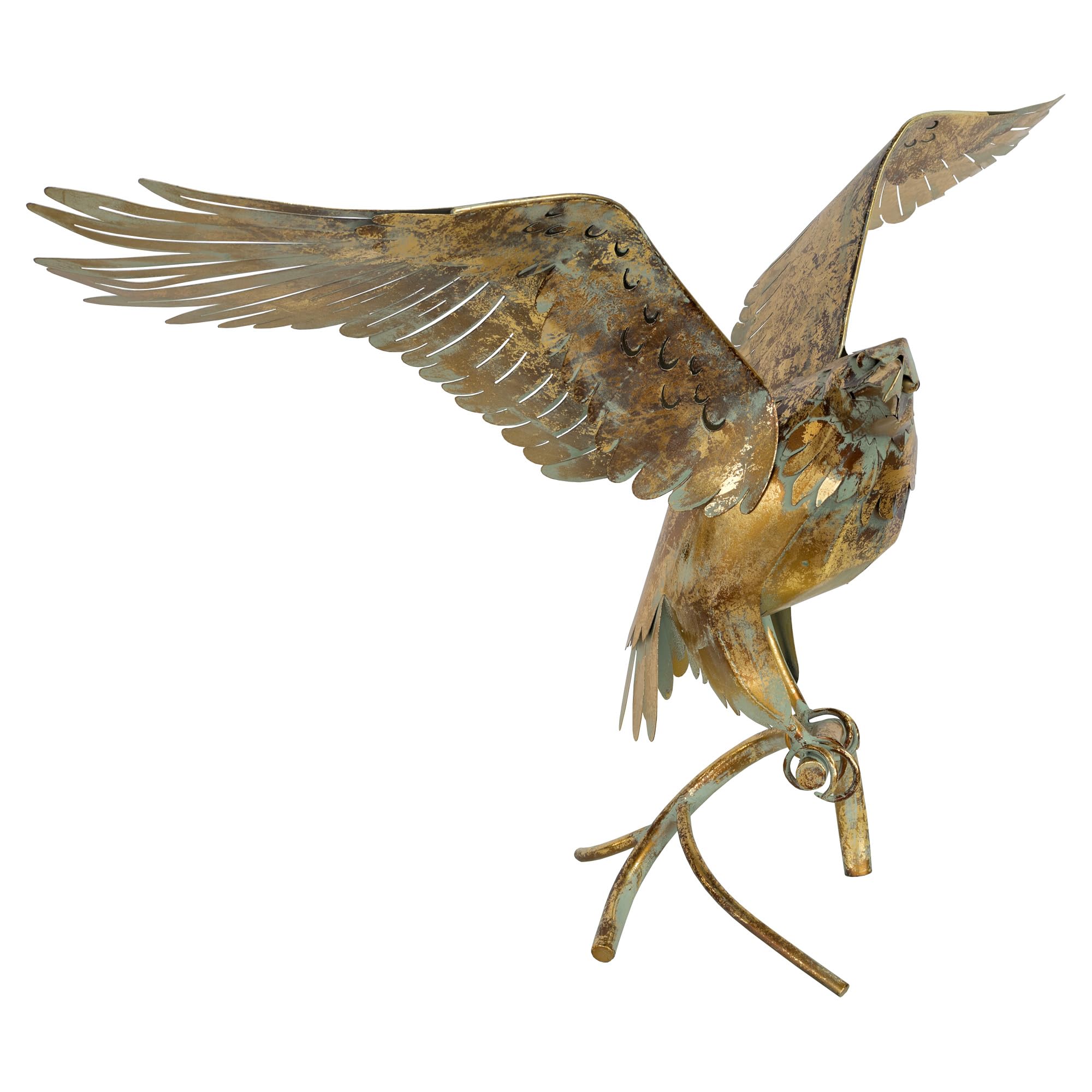 Design By Pepper Handcrafted Metal Eagle Sculpture – Gold Patina Finish (56 x 80 x 33 cm)