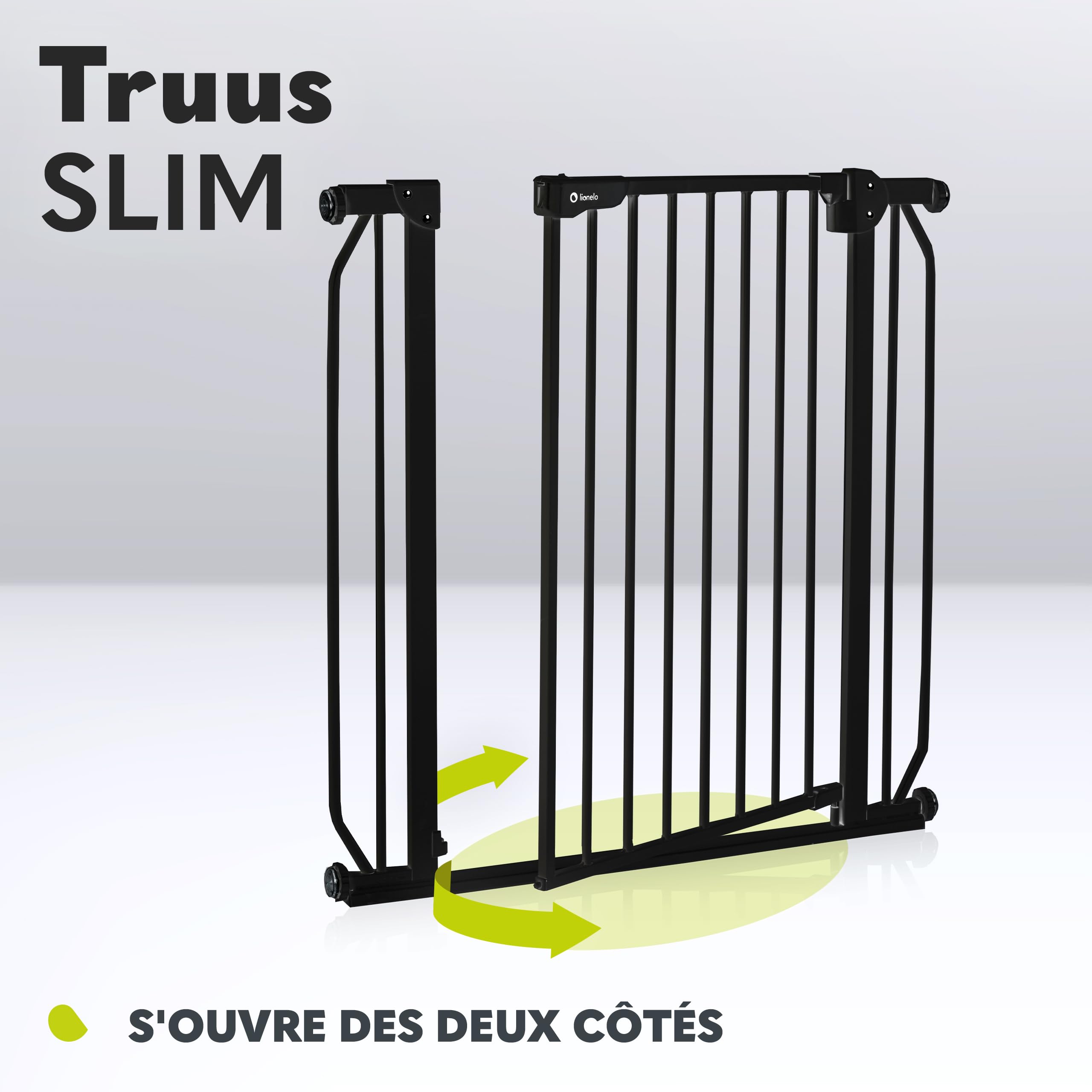 Lionelo Truus Slim Barrière de Sécurité Enfant et Chien 75-105 cm, Barrière Escalier et Porte à Pression sans Perçage, Fermeture Automatique, AutoStop, Double Verrouillage, Ouverture Double Sens