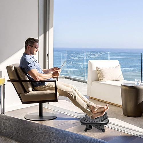 Miniatura 7 de Reposapiés para debajo del escritorio, altura ajustable, cómodo reposapiés con ajuste de ángulo de 30 grados para comodidad en el hogar, alivio de