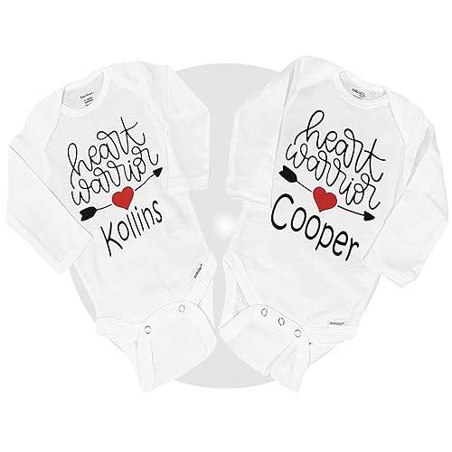 Miniatura 4 de Heart Warrior Gifts - 100% Cotton Personalized Onesies - Unisex Sizing - Black or White Available - Gift Wrapped Free - CHD Awareness Baby Onesies -
