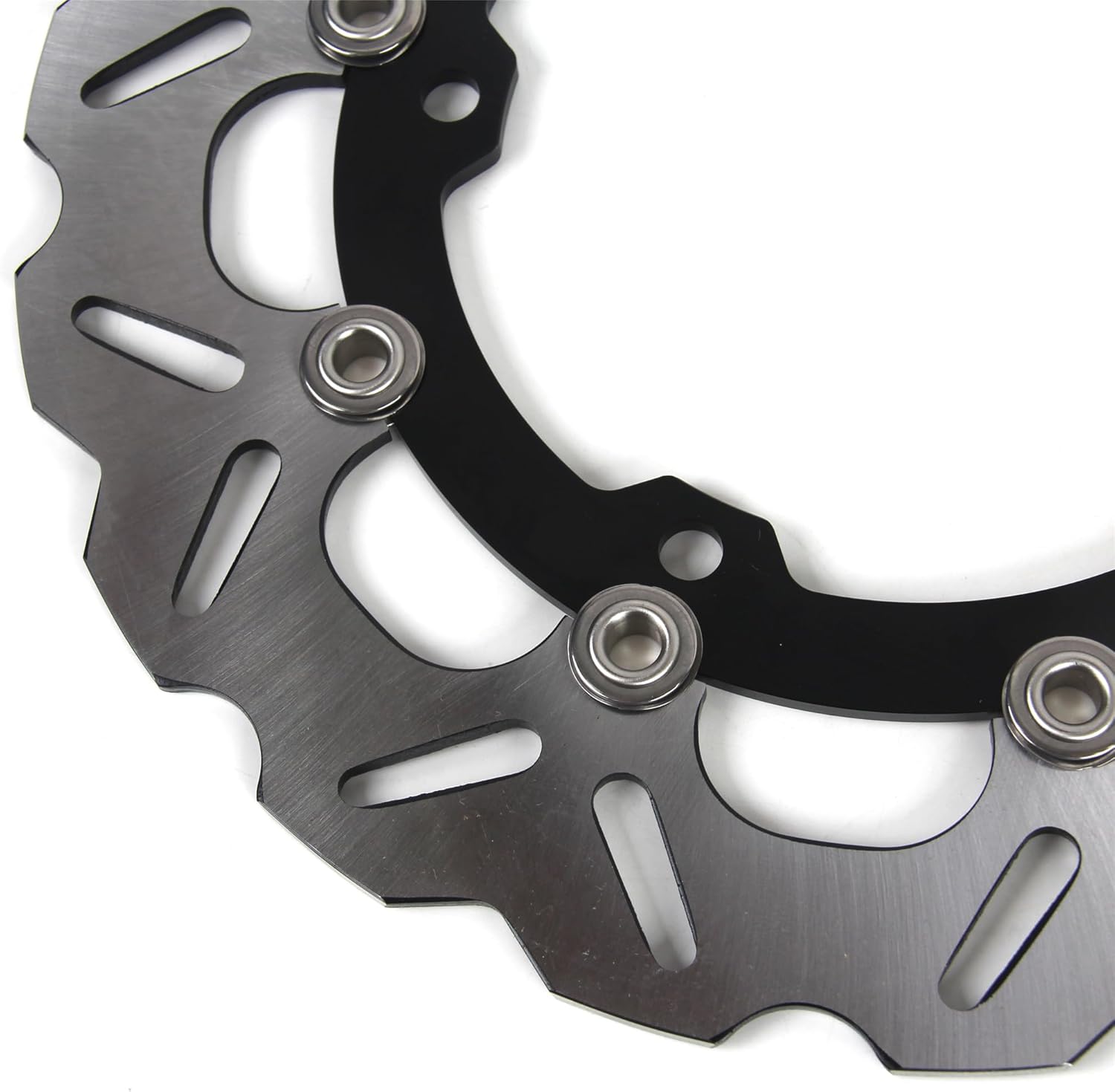 Gloss Black Front Wheel Rim and Brake Disc Rotor Compatible with Kawasaki Ninja 400 EX400 Z400 2018-2024 ABS include, Motorcycle Replacement Accessories Parts