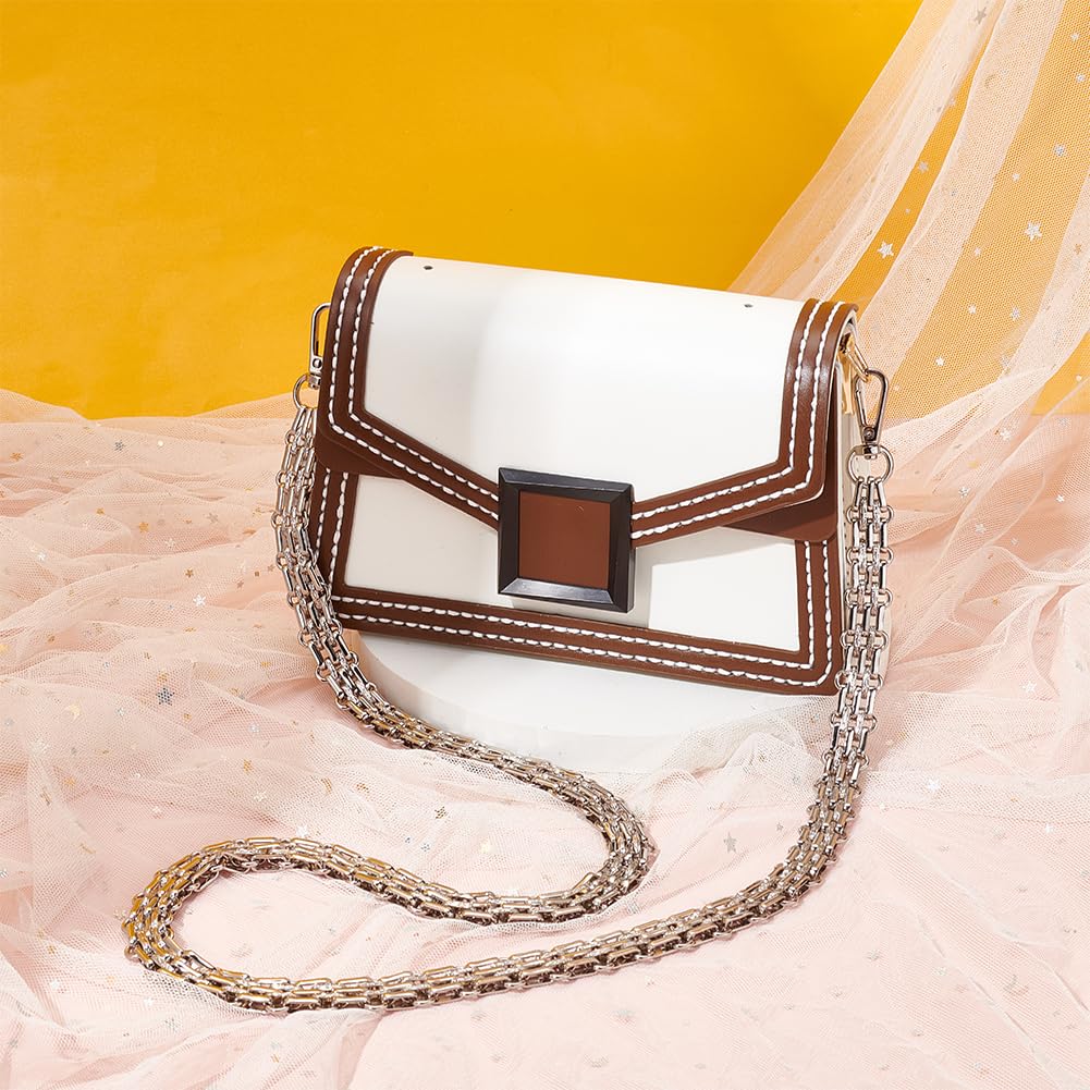 UNICRAFTALE 1 cadena de metal de 100 cm con 5 filas de extensión, con cierres giratorios, cadena corta de platino con hebillas, accesorios de repuesto para bolsos, bolsas de hombro, manualidades