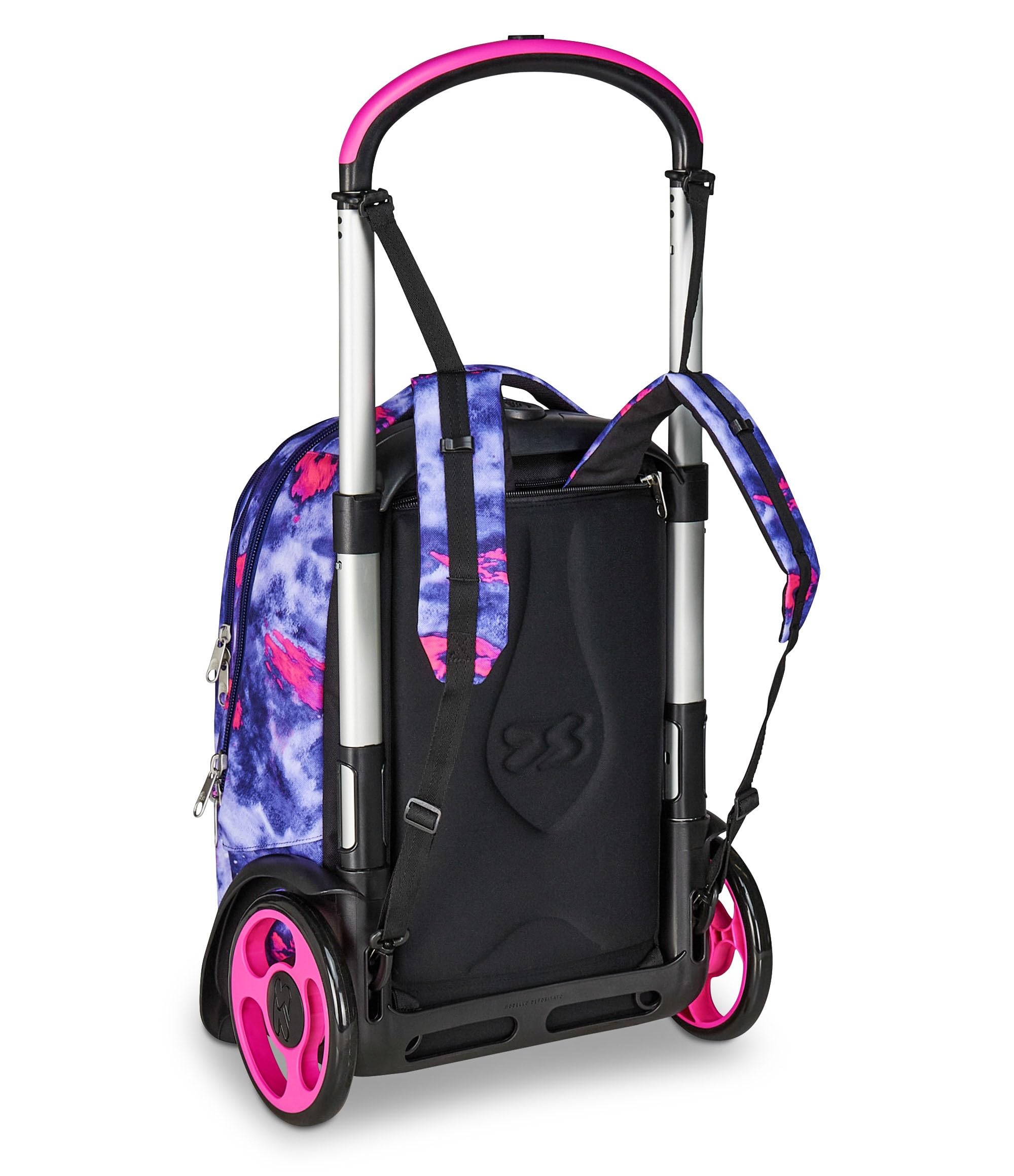 Seven Trolley Scuola Sganciabile Tyre, Viola, Zaino Con Carrello Sganciabile Da 40 L, Maxi Ruote e Crossover System, Maneggevole e Resistente, Scuola Elementare e Media, Zaino Bambina