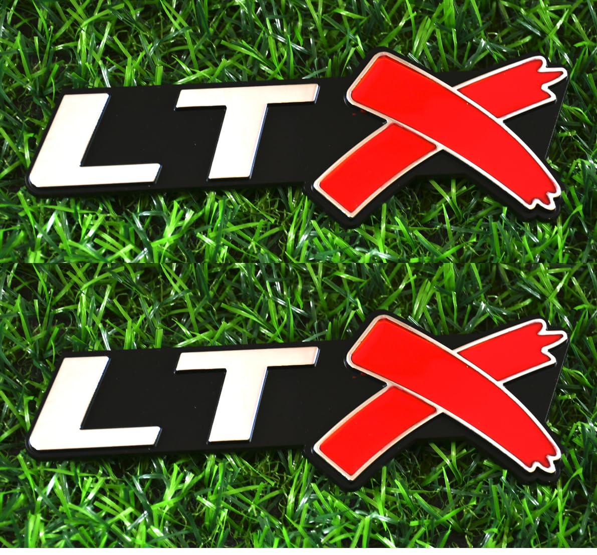 Tomilia 2pcs LTX Emblems Side Rear Lid Trunk 3D Badge Replacement for Chevy Corvette LS LT ZL SS LTX (Chrome Red), EI-SilveCutom#2