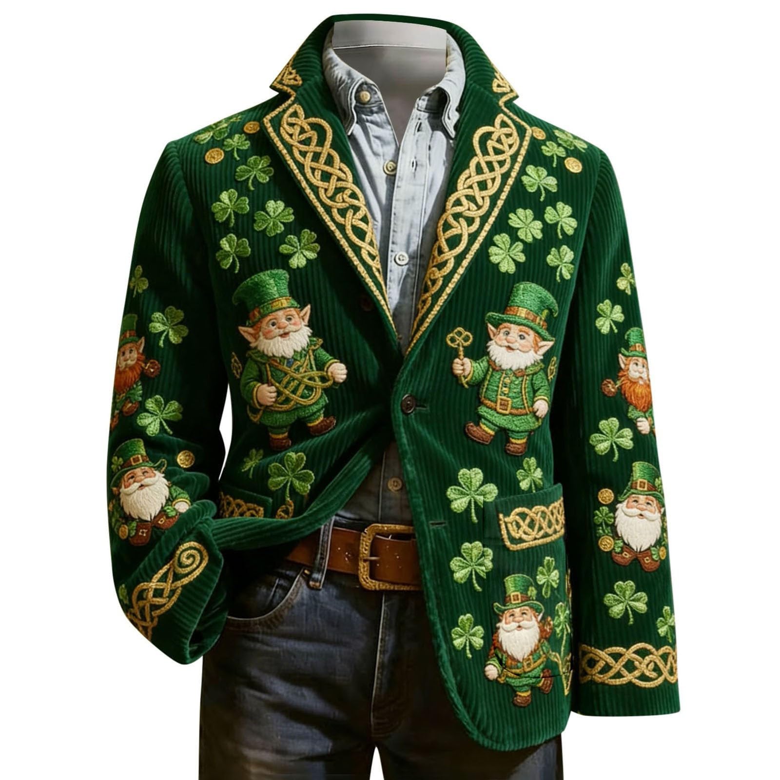Elegante chaqueta de pana con estampado de esmoquin para hombre, estilo casual, para negocios y eventos nocturnos, discotecas, escenarios