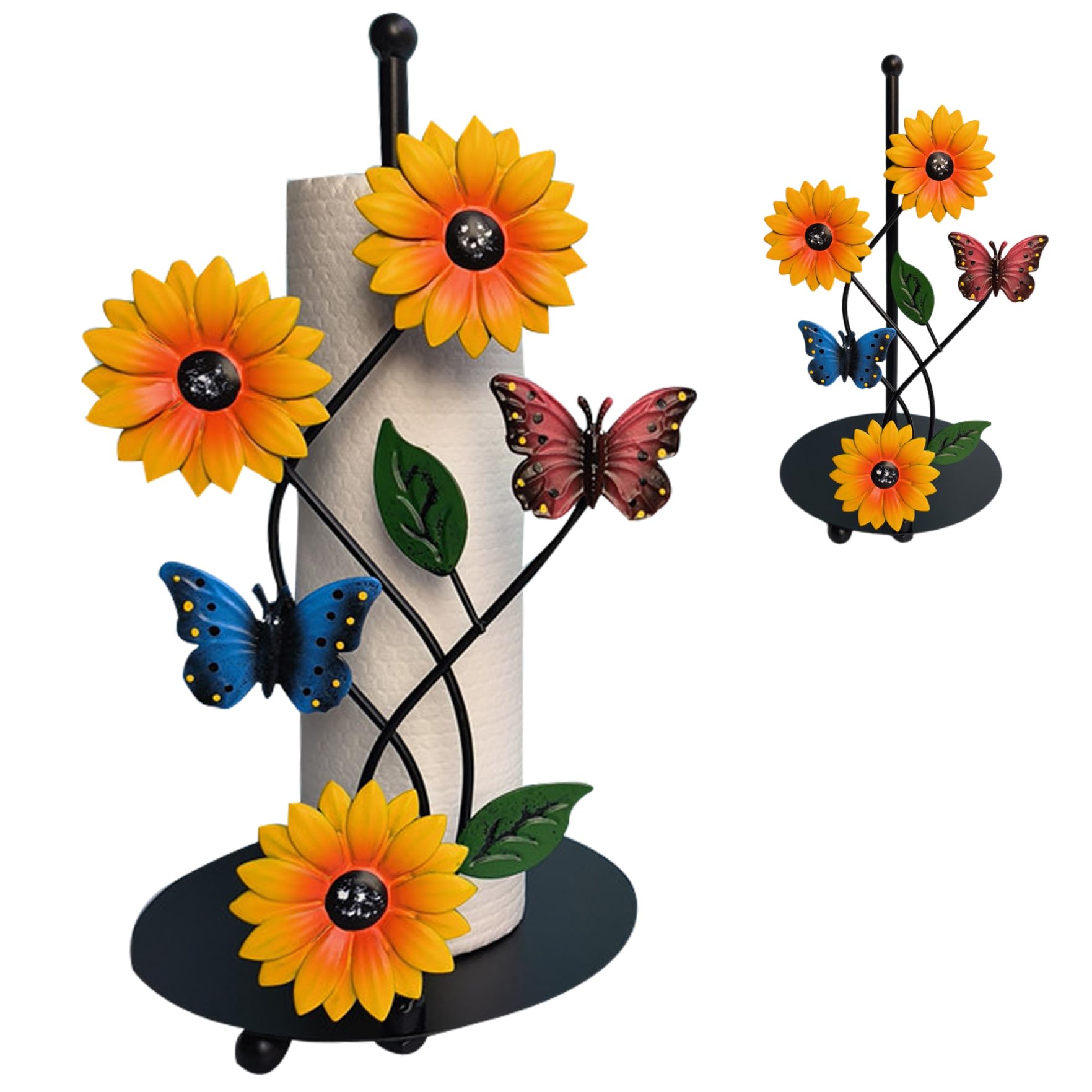 Soporte para rollo de papel de girasol decorativo para encimera de cocina