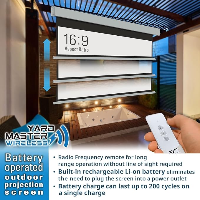 Pantalla de proyector motorizada inalámbrica de 140 pulgadas miniatura 4