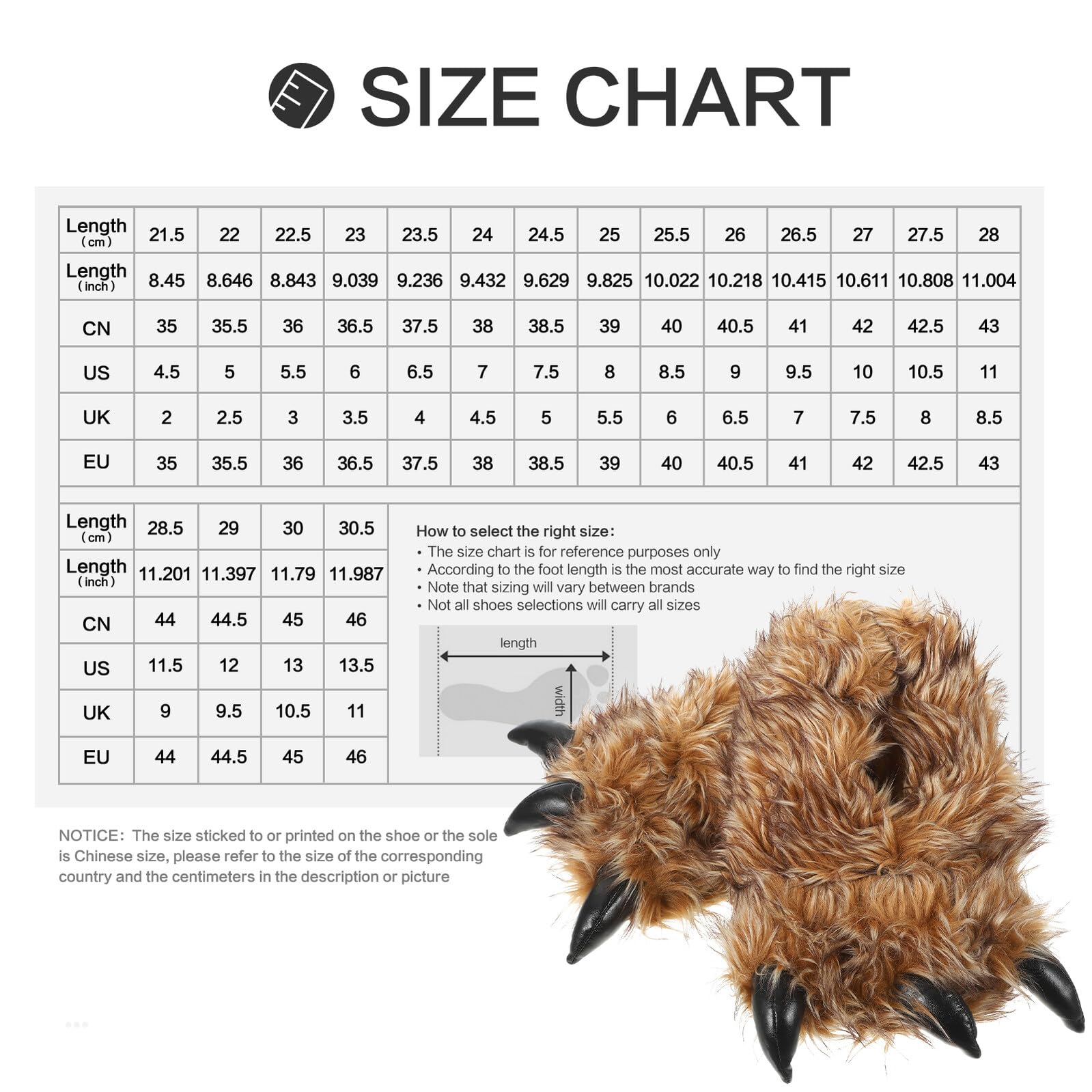 Ciieeo Ciabatte per Casa in Peluche Marrone 28cm, Comode e Calde