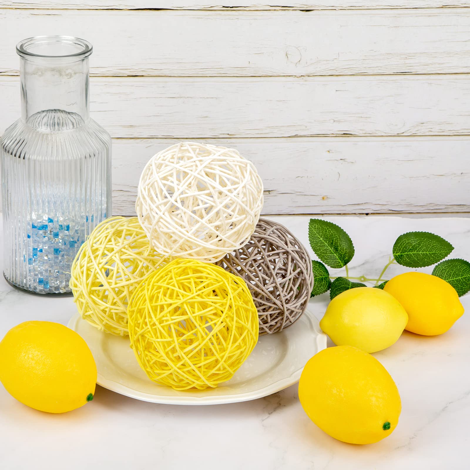 ウィッカーラタンボール　装飾ボール Amazon.co.jp: Hifeoos 籐 ラタン ウィッカーボール ラタン