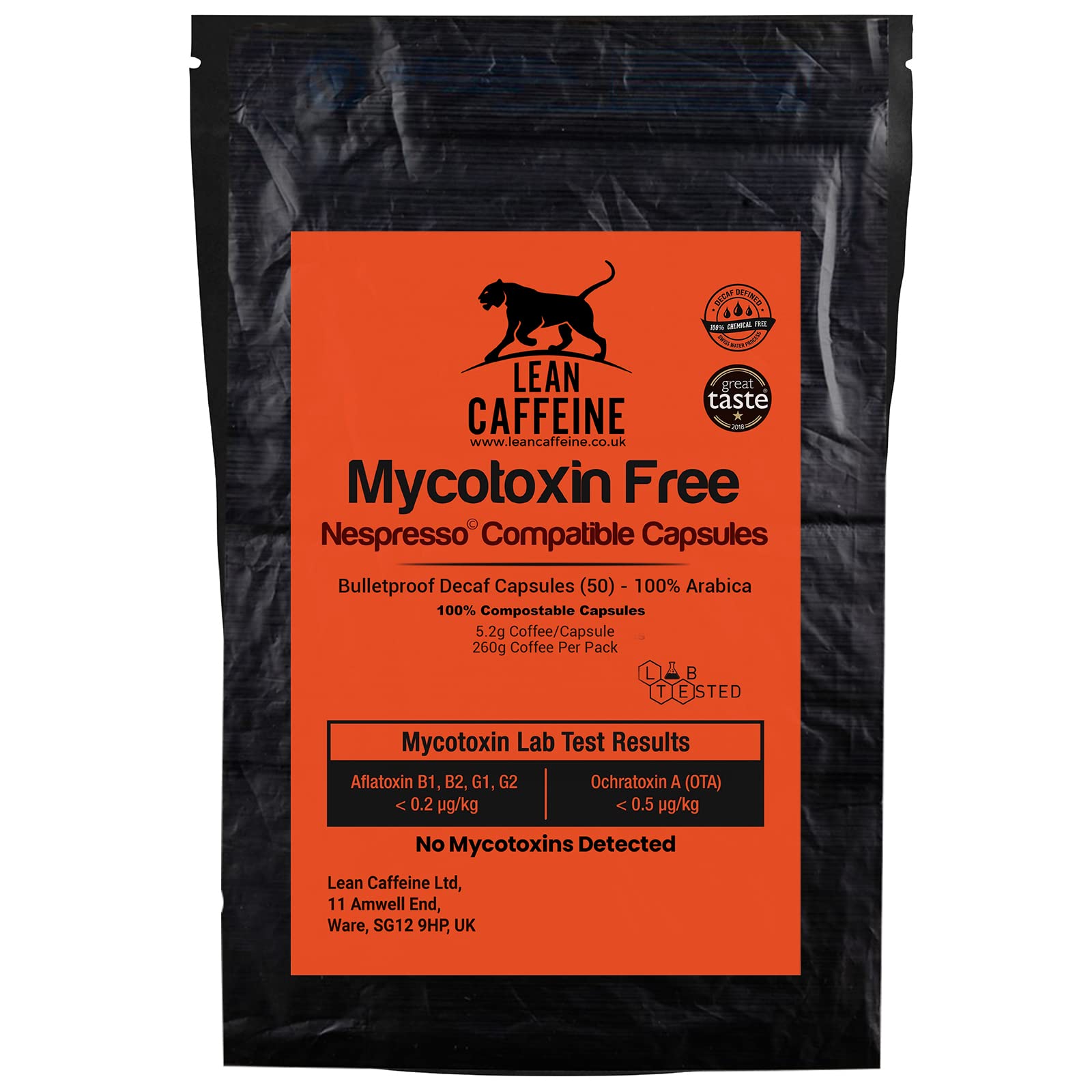 Buy Lean Caffeine Decaf Coffee Pods(50 Pack) Compatible with Nespresso Original line