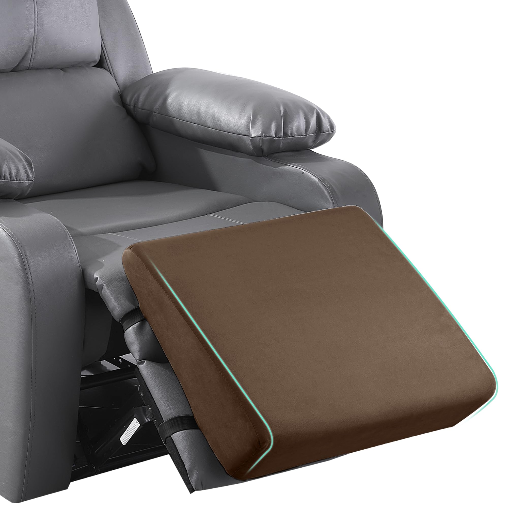 BALAPET Large Recliner Leg Pillow, Memory Foam Recliner Cushion Wedge Shape Recliner Footrest Extender,Leg、Back and Lumbar Support Pillow with Adjustable Elastic Straps(Coffee)