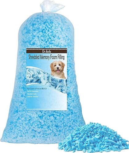 DR.DUDU Espuma de relleno para puf de 2.5 libras, relleno de espuma viscoelástica de gel triturado, espuma de relleno de almohada premium suave y
