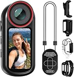 4K Mini Body Cam mit 1,5-Zoll-Display, POV Wearable Action Cam mit EIS & WiFi, Magnetische Daumenkamera, Tragbare Helm-/Brust-/Haustierkamera für Vlogging, Wandern, Radfahren, Skifahren, Motorrad - 1