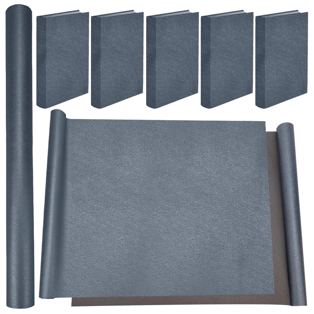 CRASPIRE 43 x 16.5 Inch Book Cloth for Book Binding Dark Grey PU Leather Smooth Surface Non-Woven Base Covering Wrap A3-A8 Bookcover Notebook Protector for Album Scrapbooking DIY Bookcloth Bookbinding