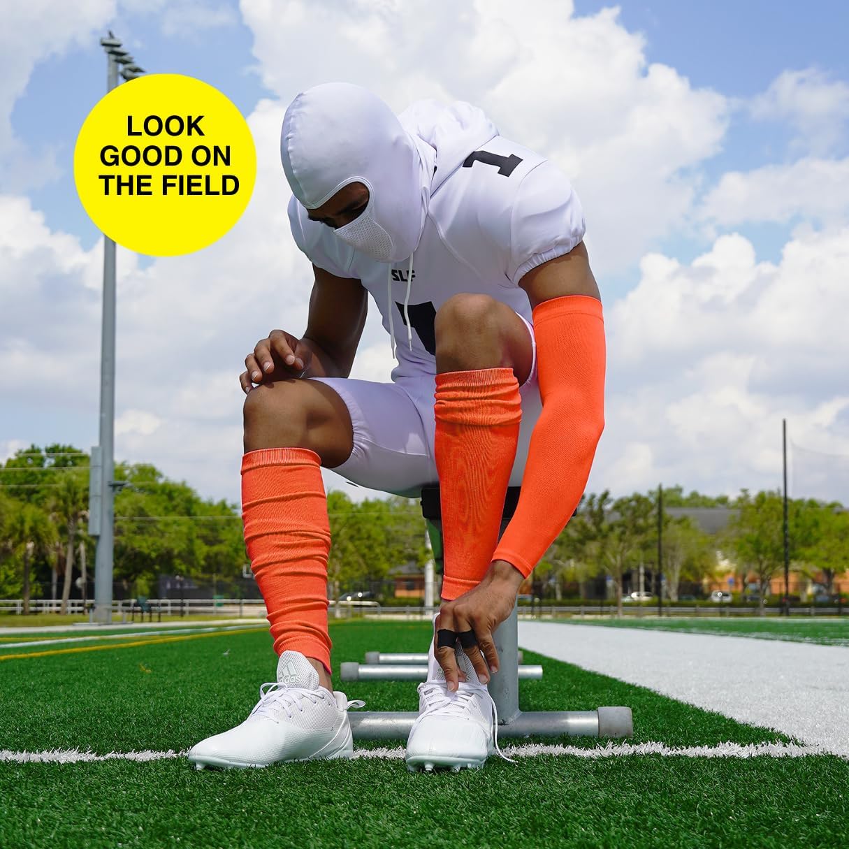 SLEEFS Football Leg Sleeves [1 Pair] - For Adult & Youth - Calf Compression Sleeves for Men and Boys