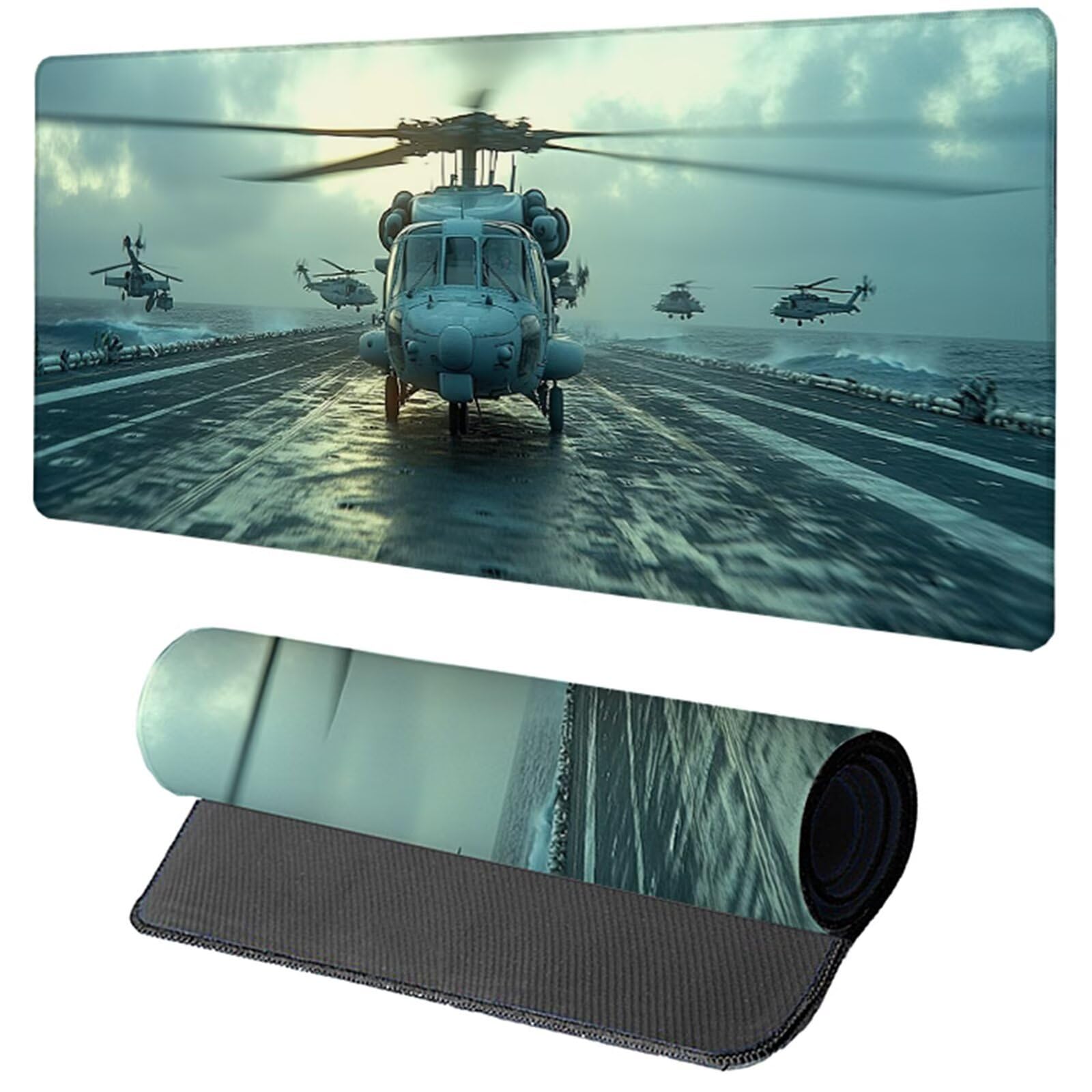 Tappetino Mouse XXL 1200x600x3mm, Tappetino Scrivania Verde Mouse pad Aereo con Bordi Cuciti, Base in Gomma Antiscivolo Extended Mousepad Gaming per Pad Pc Ufficio Accessori Gaming, Regalo 3-5787