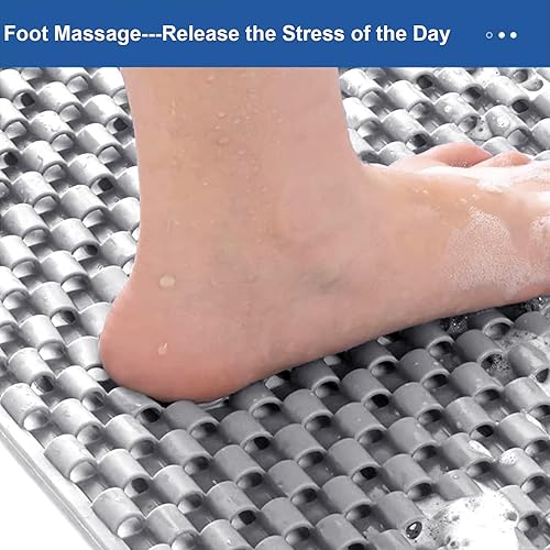 Miniatura 5 de Tapete de baño antideslizante con diseño arqueado, antideslizante, de drenaje rápido, suave en los pies, tapete de baño pequeño con ventosas, fácil